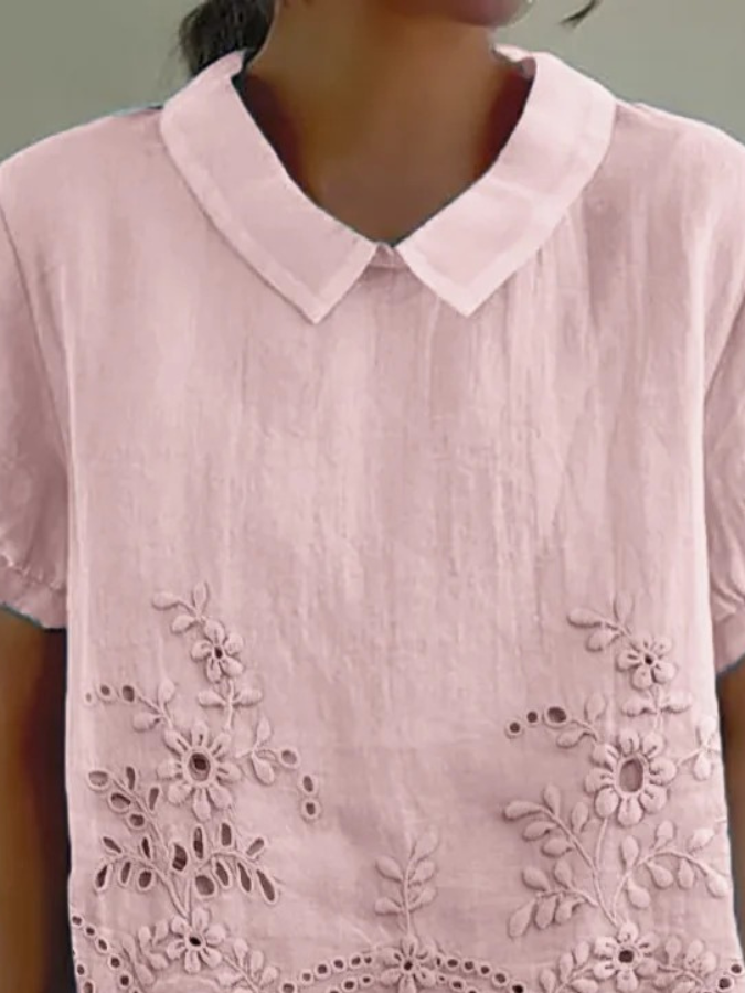 Schalkragen Halbarm Unifarben Regelmäßig Weit Bluse für Damen