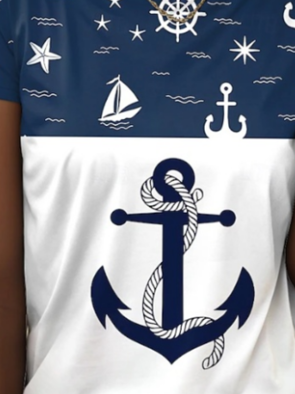 Lässig Meer Rundhals Langarm T-Shirt