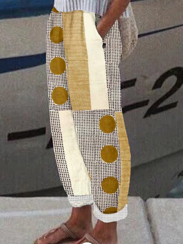 Lässig Geometrisch Lang Hose