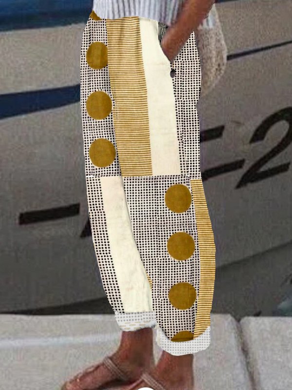 Lässig Geometrisch Lang Hose
