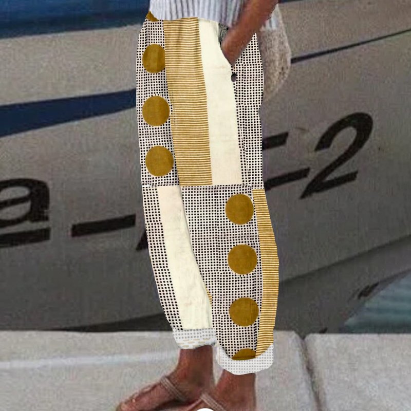Lässig Geometrisch Lang Hose
