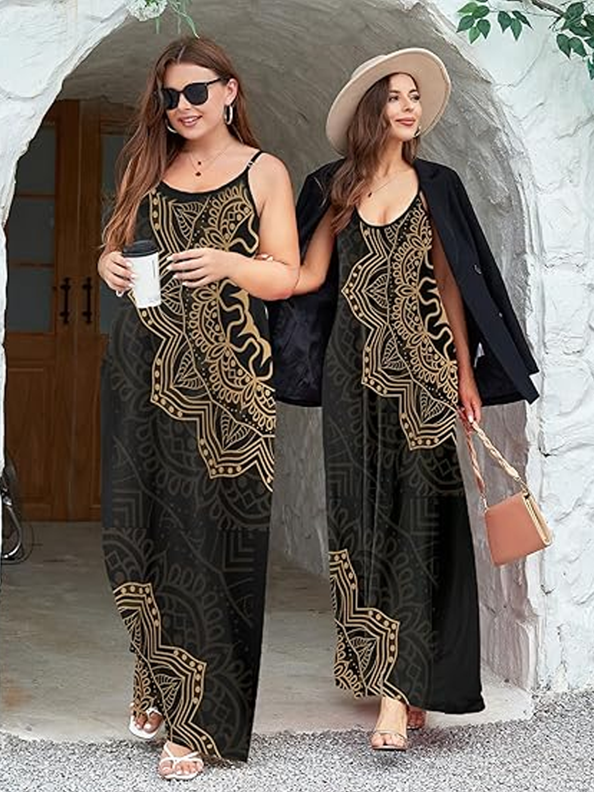 Damen Geblümt Rundhals Gallus Bequem Lässig Maxikleid