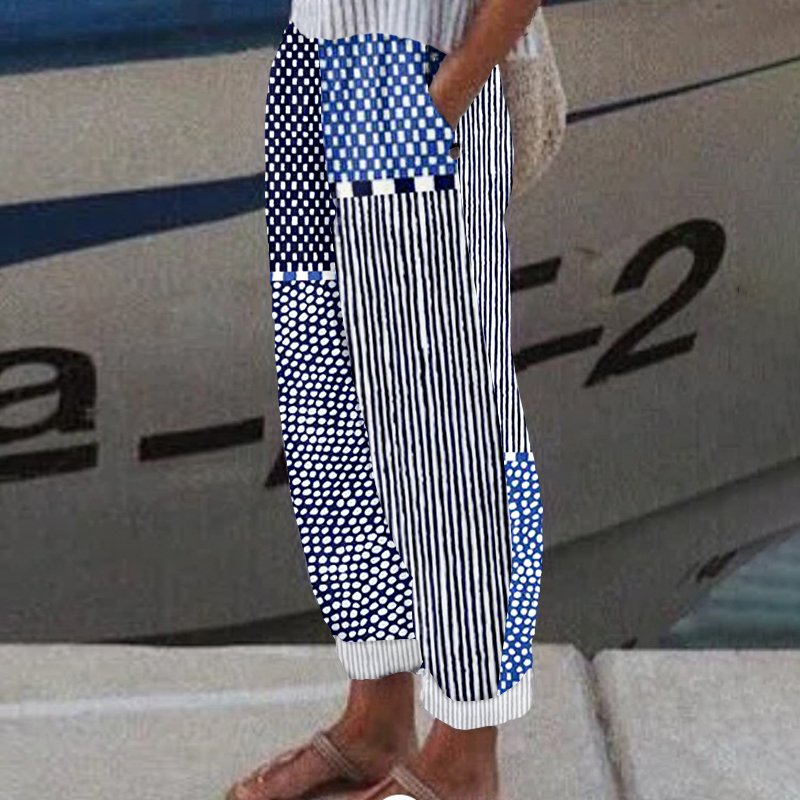 Lässig Geometrisch Lang Hose