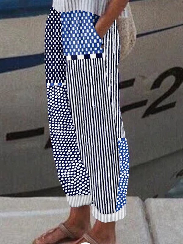 Lässig Geometrisch Lang Hose