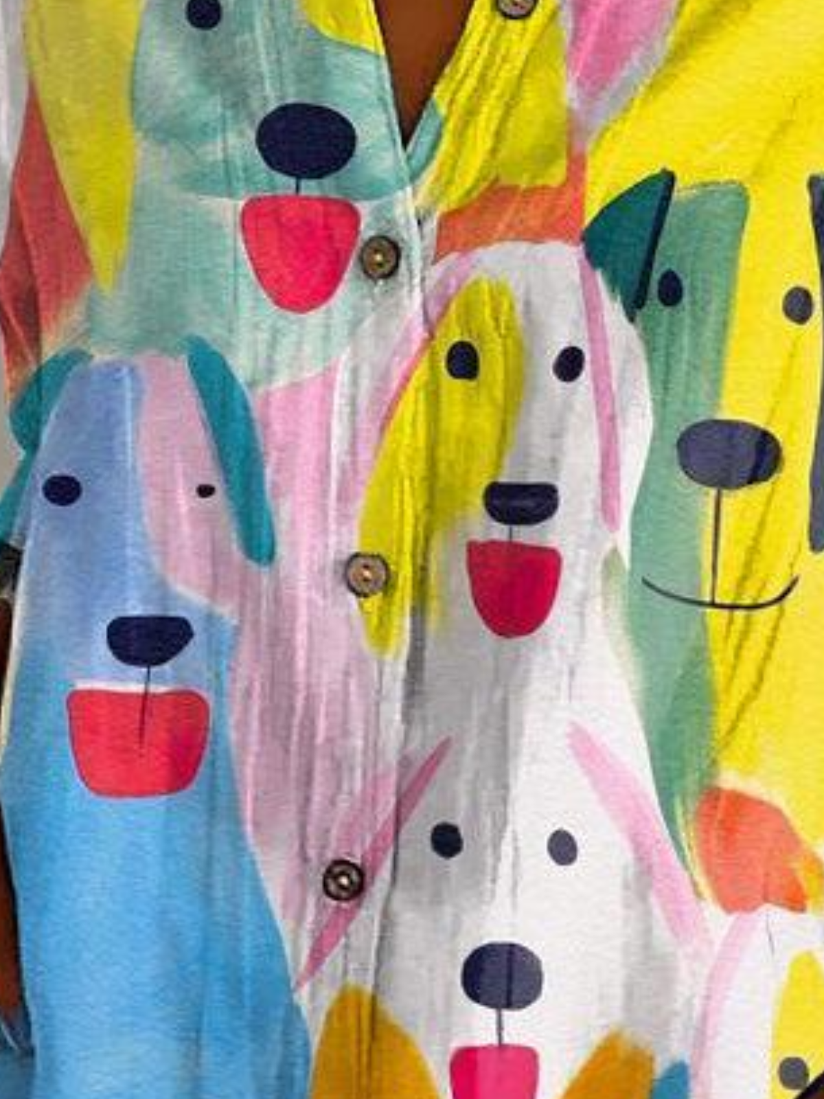 Hemdkragen Langarm Hund Regelmäßig Mikroelastizität Regelmäßige Passform Bluse für Damen