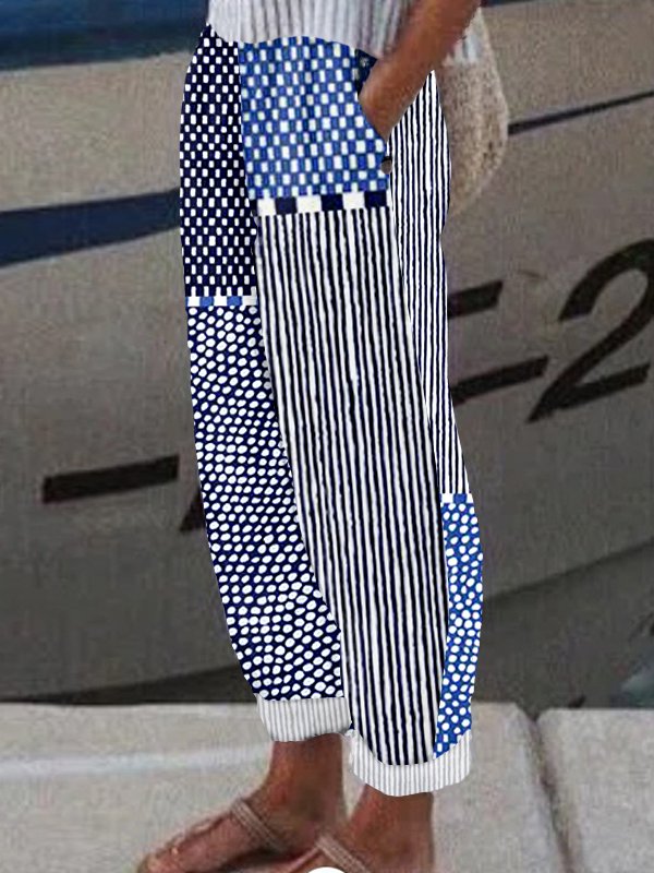 Lässig Geometrisch Lang Hose