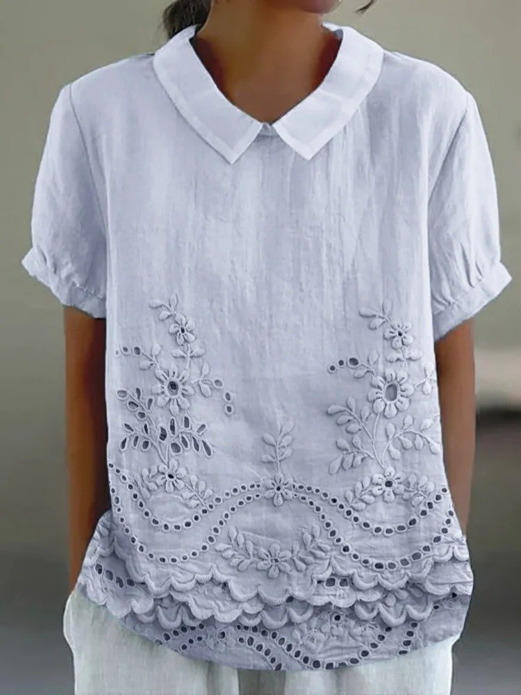 Schalkragen Halbarm Unifarben Regelmäßig Weit Bluse für Damen