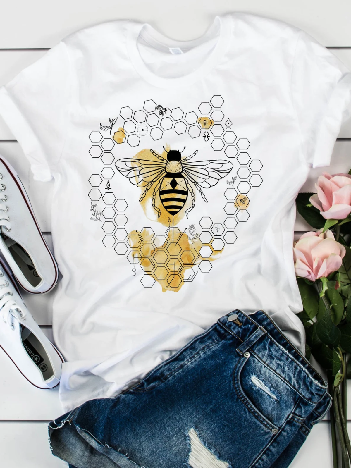 Lässig Tier Rundhals Kurzarm T-Shirt
