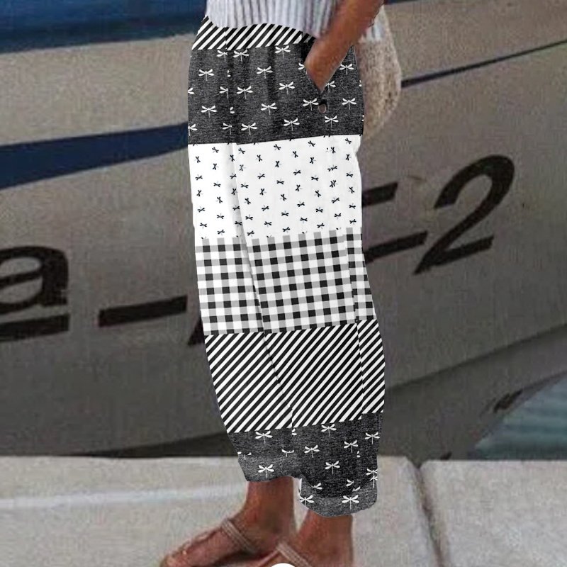 Lässig Geometrisch Lang Hose
