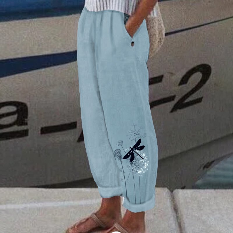 Lässig Geblümt Lang Hose