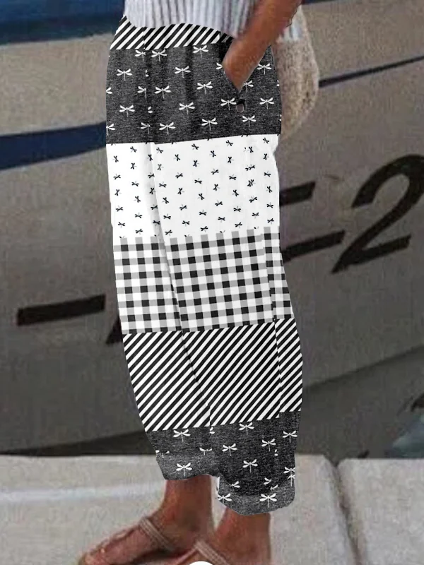 Lässig Geometrisch Lang Hose