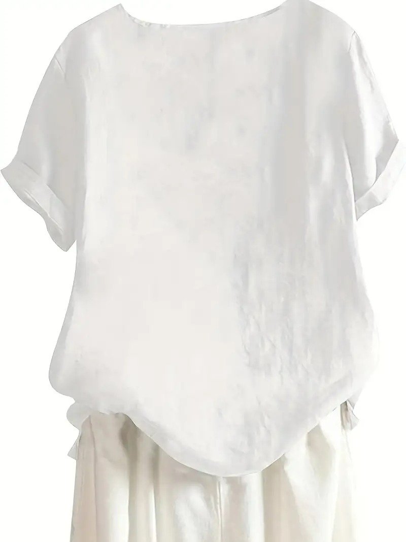 Rundhals Halbarm Libelle Regelmäßig Regelmäßige Passform Bluse für Damen