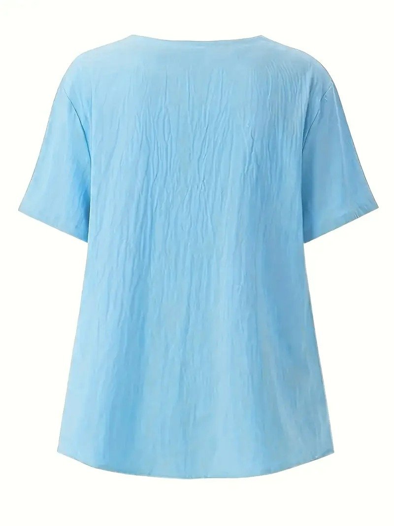 Rundhals Halbarm Libelle Regelmäßig Regelmäßige Passform Bluse für Damen