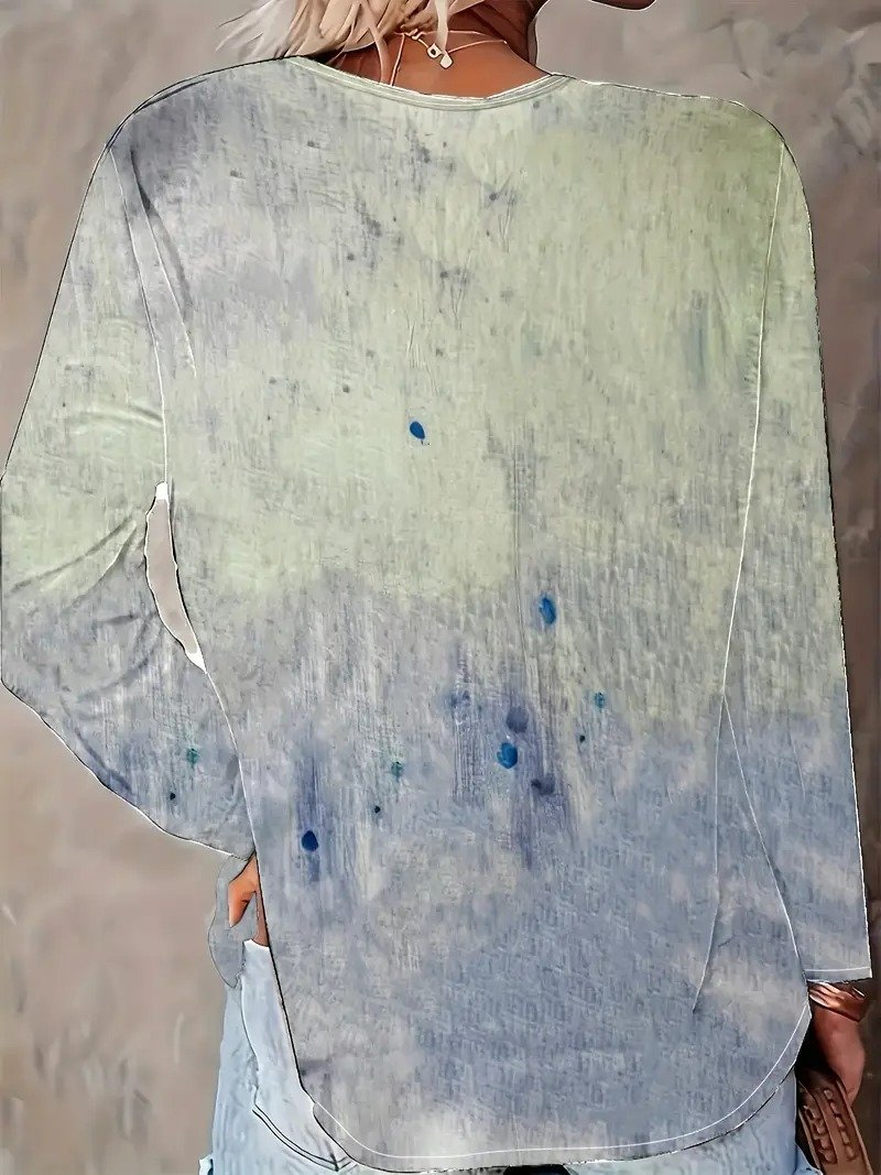 Schalkragen Halbarm Libelle Regelmäßig Weit Bluse für Damen