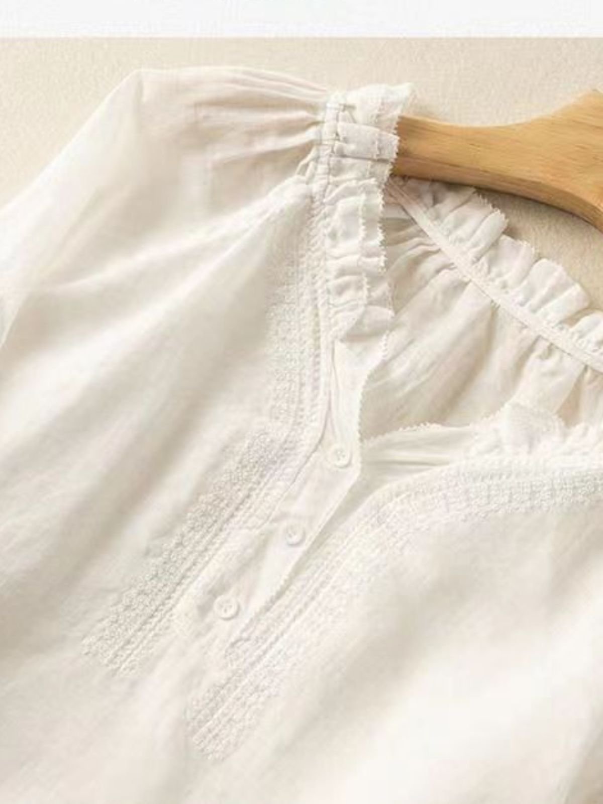 Lotus Blattkragen Langarm Unifarben Regelmäßig Weit Bluse für Damen