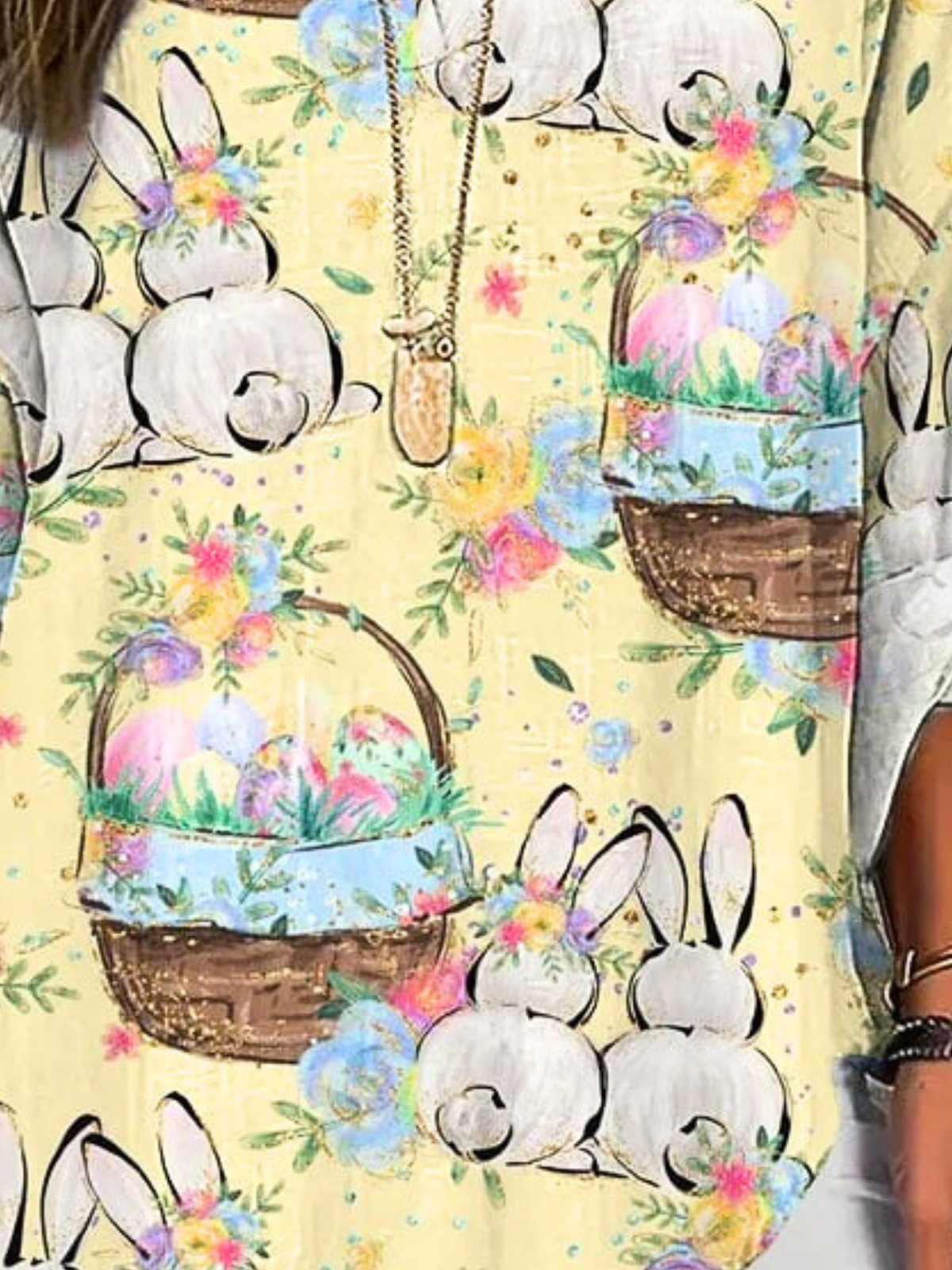Schalkragen Halbarm OSTERN (Ei) Regelmäßig Weit Bluse für Damen