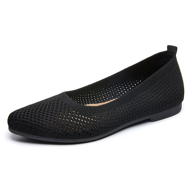 Sommer Unifarben Spitz Flach Schuhe für Damen, Lässig und Atmungsaktiv, ladies' Hohl Textil Schuhe, Französisch Stil, NEIN-ermüdend Schuhe