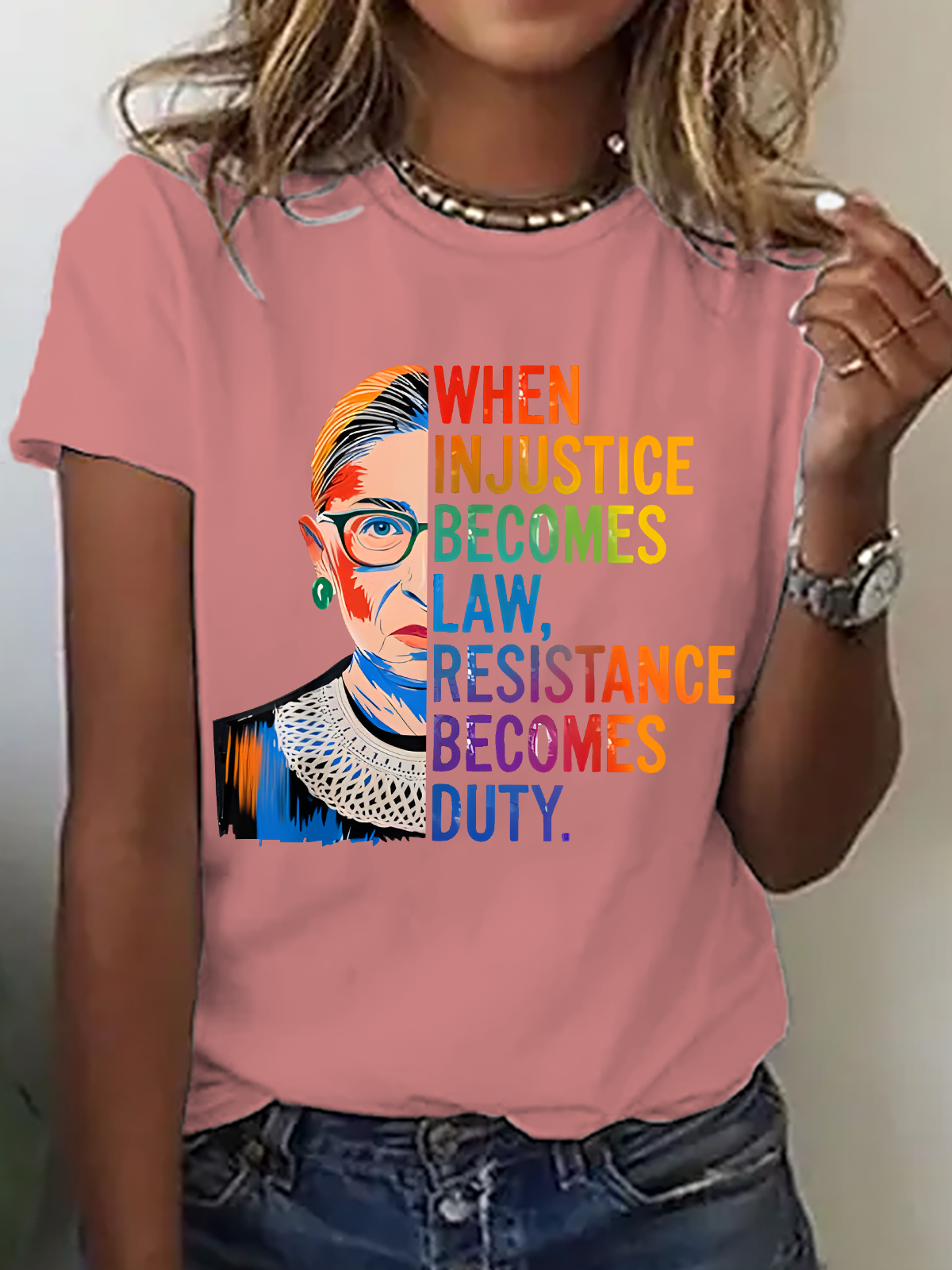 Lässig Textbriefe Rundhals Kurzarm T-Shirt