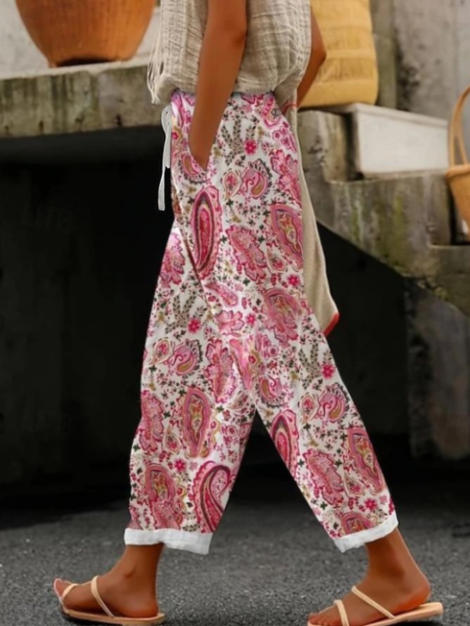 Lässig Paisley Lang Hose