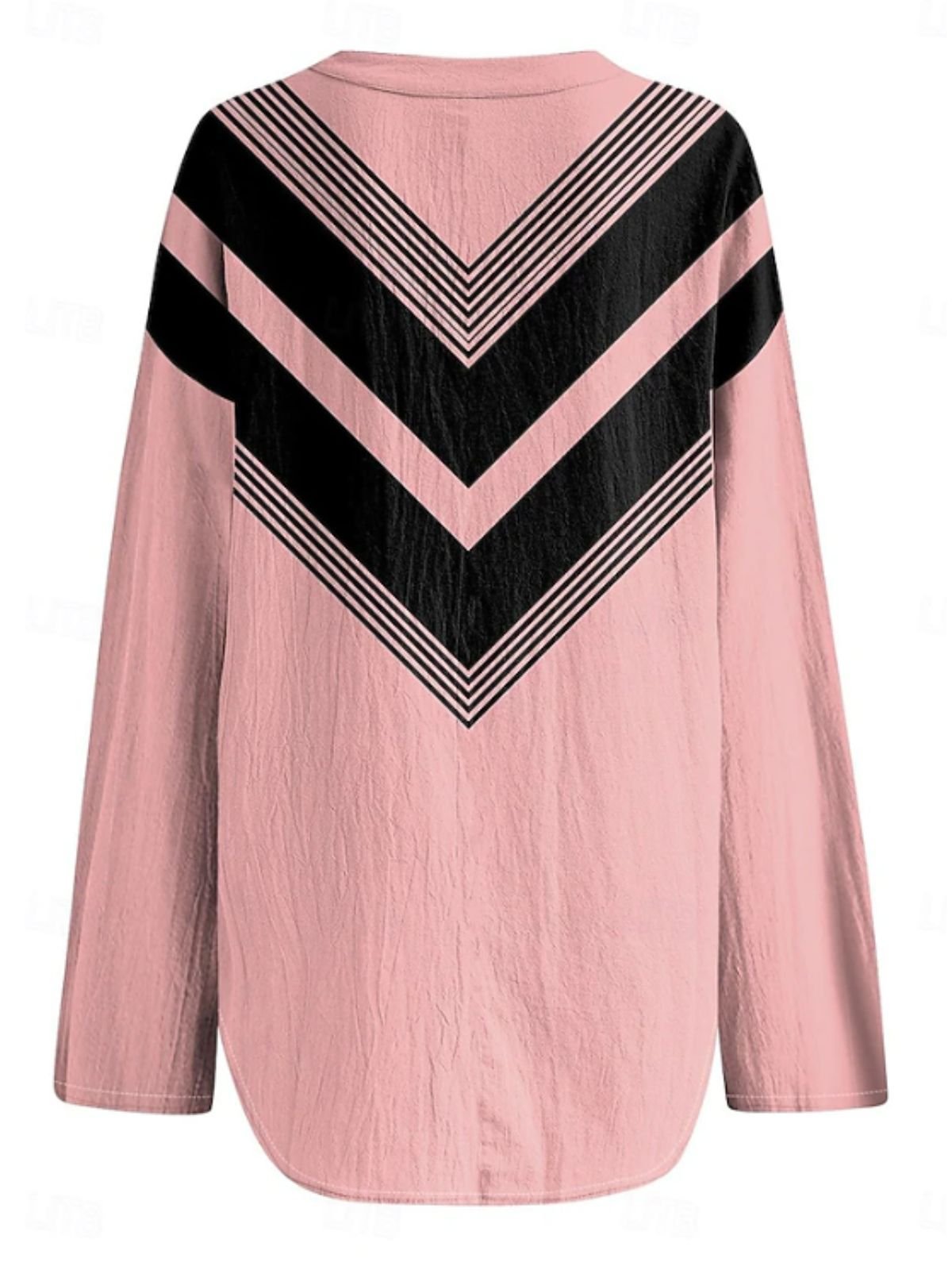 Schalkragen Halbarm Geometrisch Regelmäßig Weit Bluse für Damen