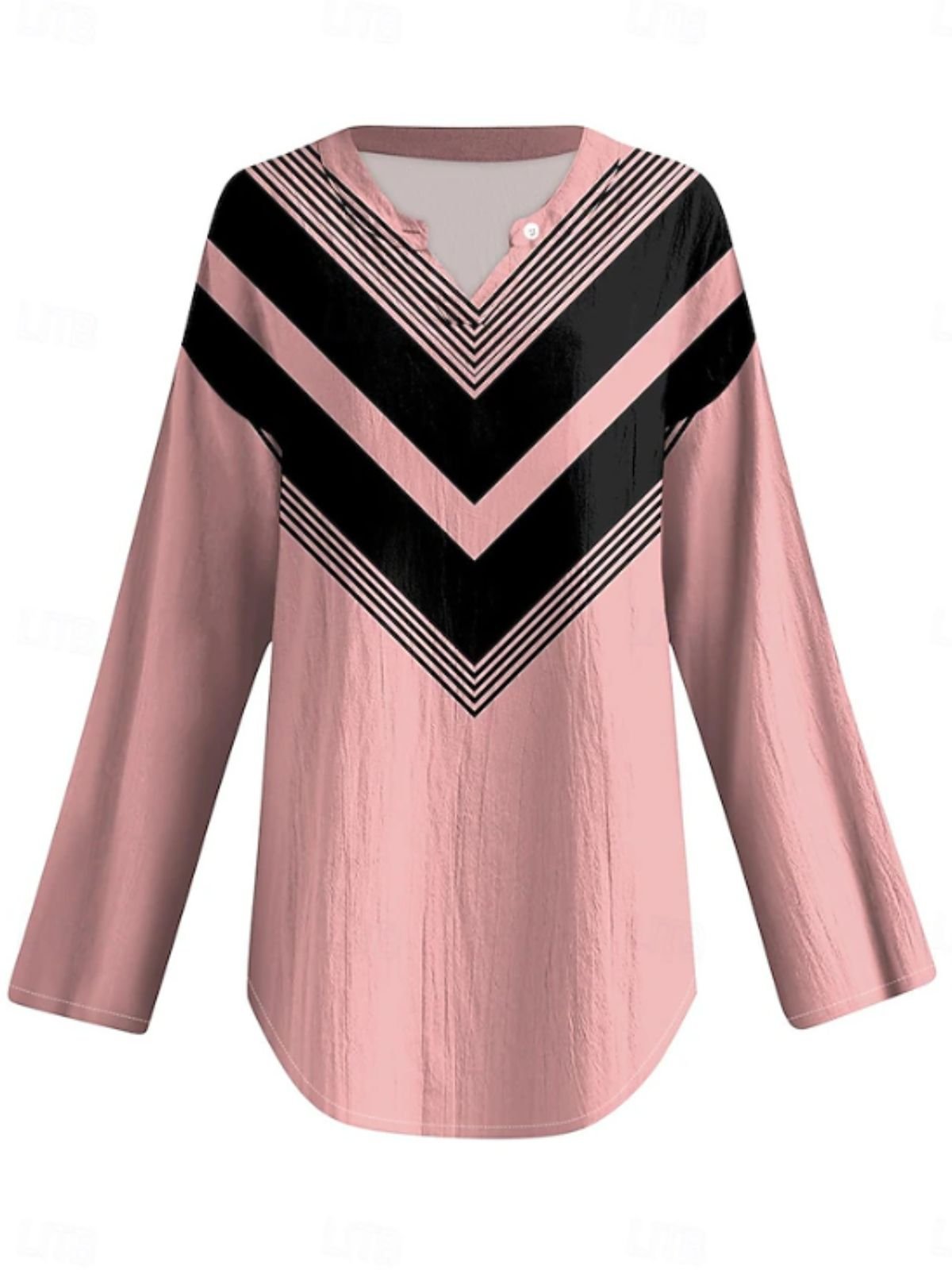 Schalkragen Halbarm Geometrisch Regelmäßig Weit Bluse für Damen