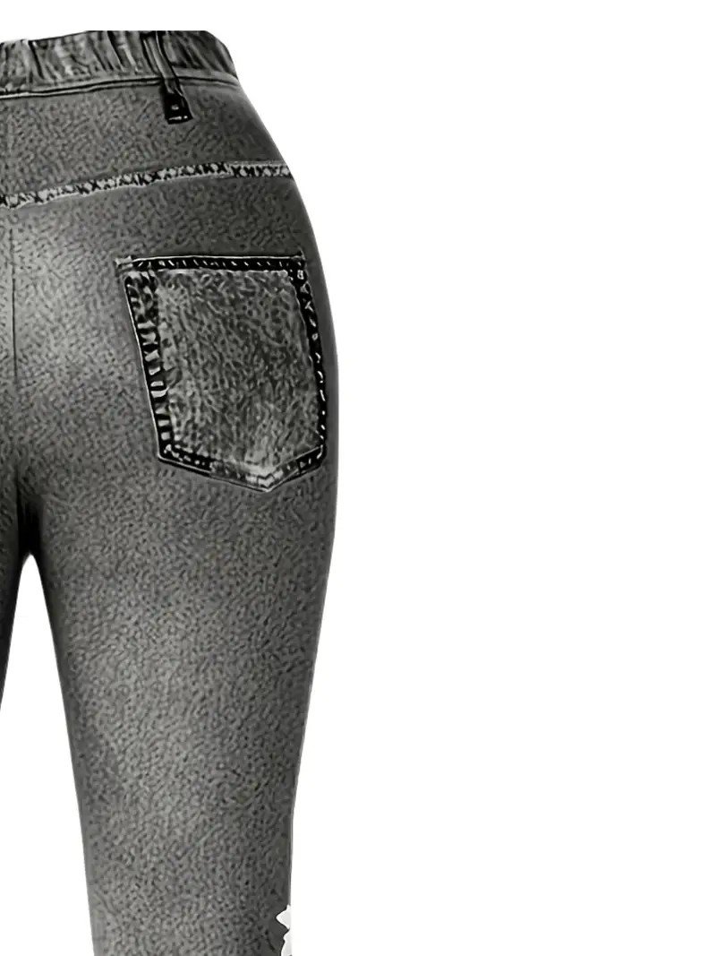 Lässig 3d Drucken Caprihosen Elastische Taille Hose