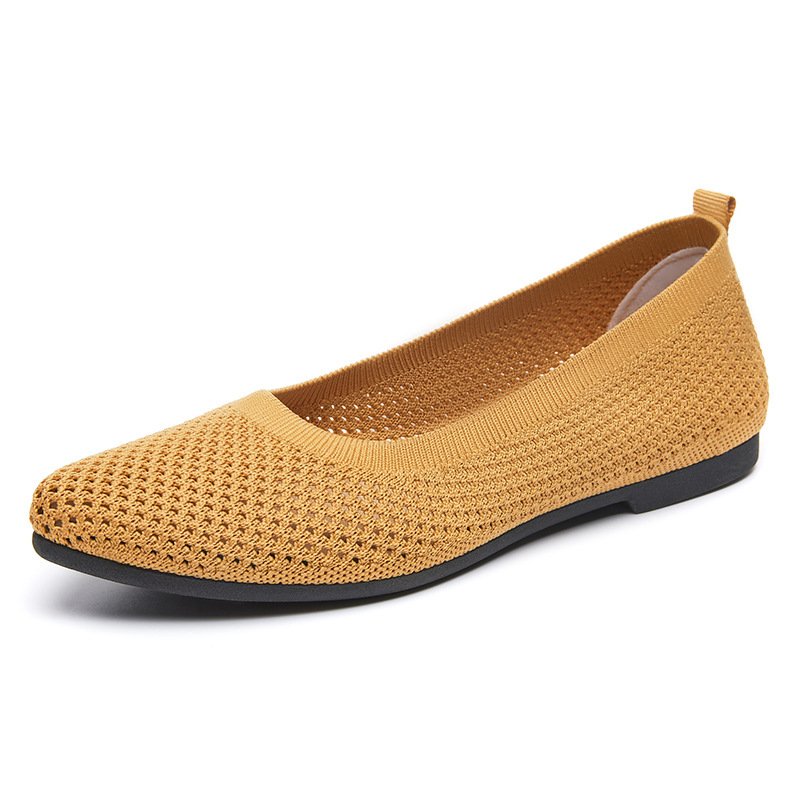 Sommer Unifarben Spitz Flach Schuhe für Damen, Lässig und Atmungsaktiv, ladies' Hohl Textil Schuhe, Französisch Stil, NEIN-ermüdend Schuhe