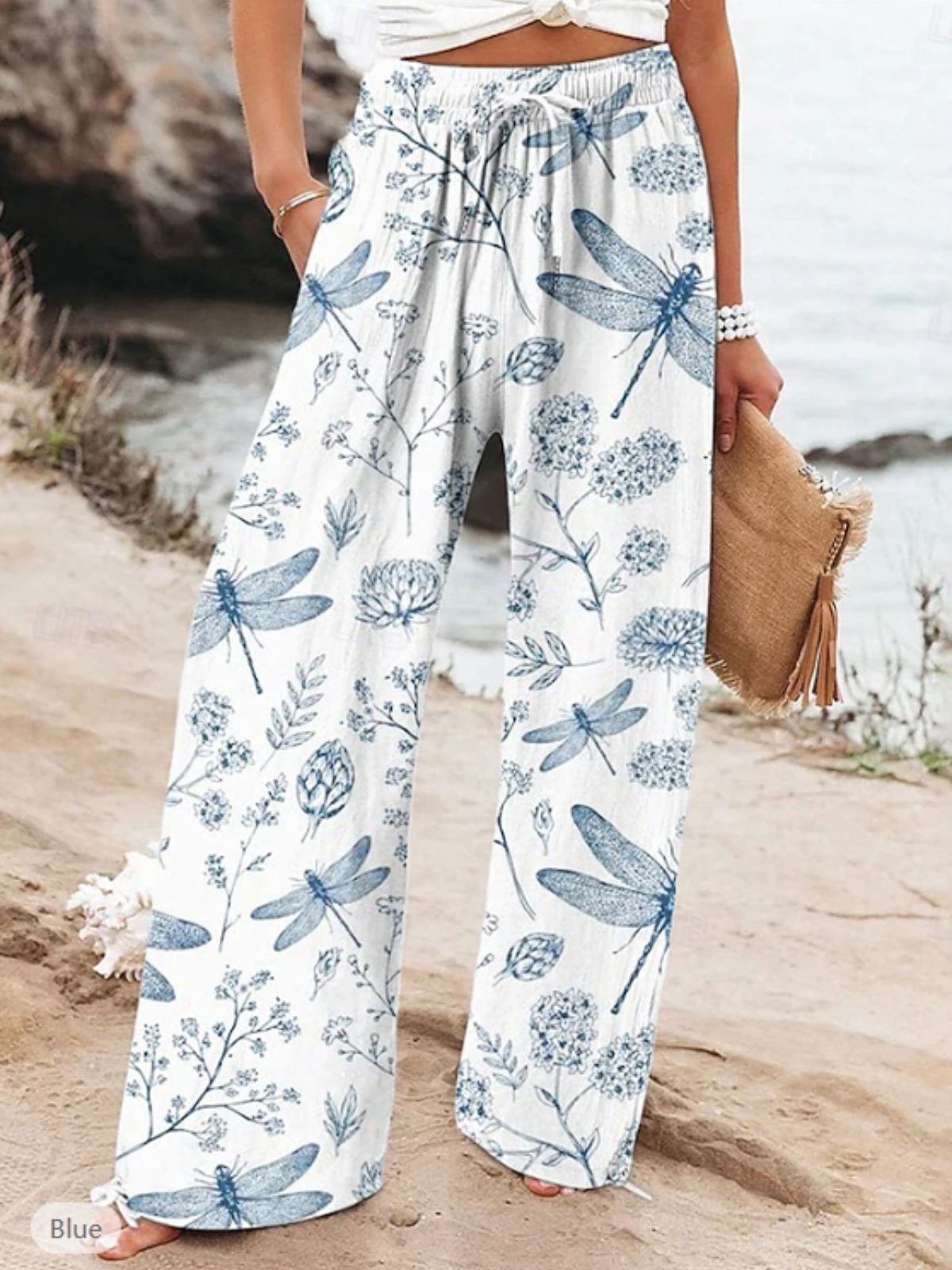 Lässig Geblümt Lang Print Hose