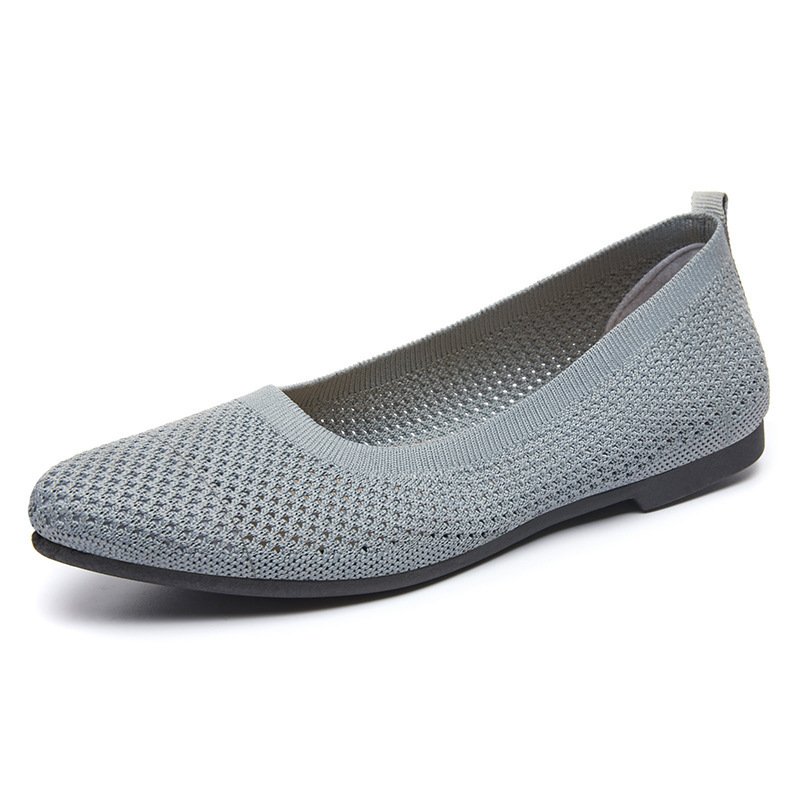 Sommer Unifarben Spitz Flach Schuhe für Damen, Lässig und Atmungsaktiv, ladies' Hohl Textil Schuhe, Französisch Stil, NEIN-ermüdend Schuhe