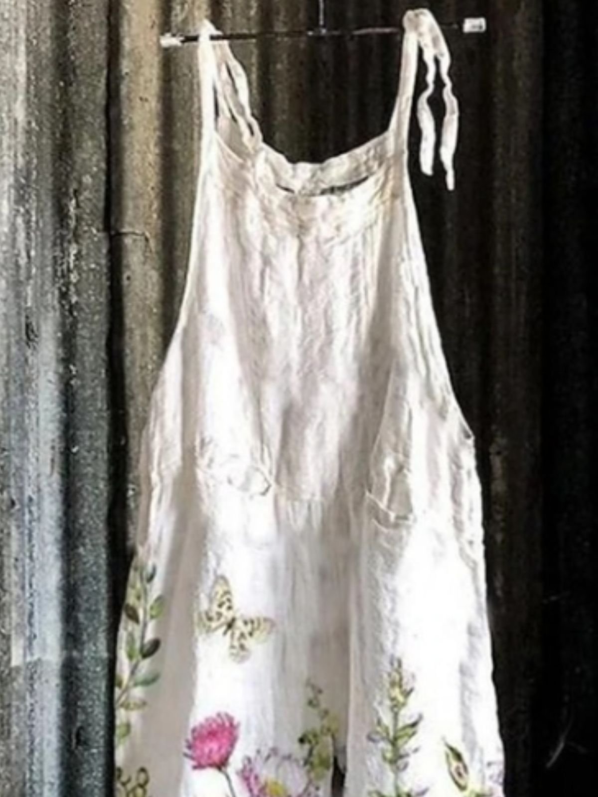 Damen Ärmellos Spaghettiträger Regelmäßige Passform Lang Täglich Lässig Geblümt Normal Cami Jumpsuit