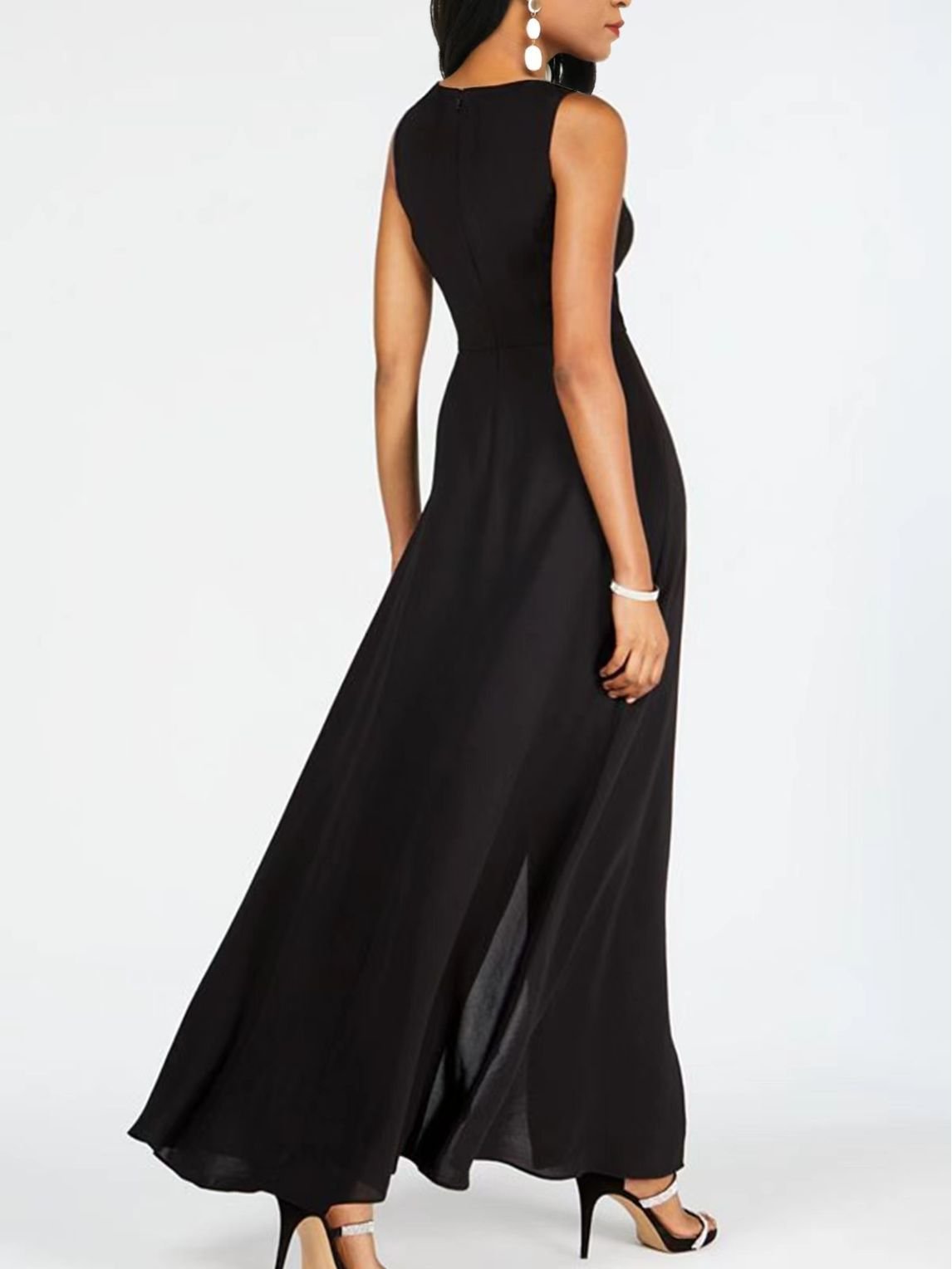Damen Ärmellos Rundhals Regelmäßige Passform Knöchelhose Täglich Lässig Geometrisch Mittlere Taille Tanktop Jumpsuit