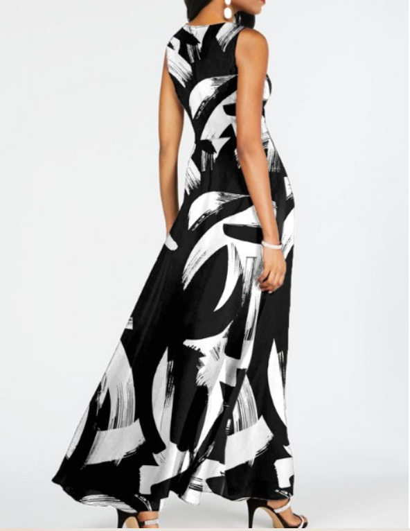 Damen Ärmellos Rundhals Regelmäßige Passform Knöchelhose Täglich Lässig Geometrisch Mittlere Taille Tanktop Jumpsuit
