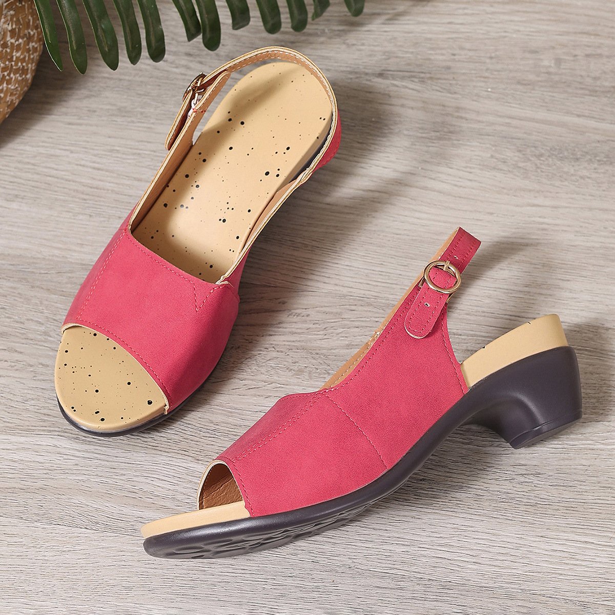 Retro Unifarben Nach der Schnürung Blockabsatz Zurück leere Schuhe