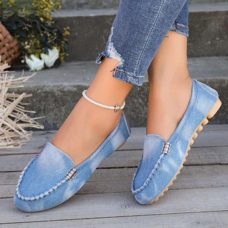 Lässig Unifarben Slip On Flach Flache Schuhe
