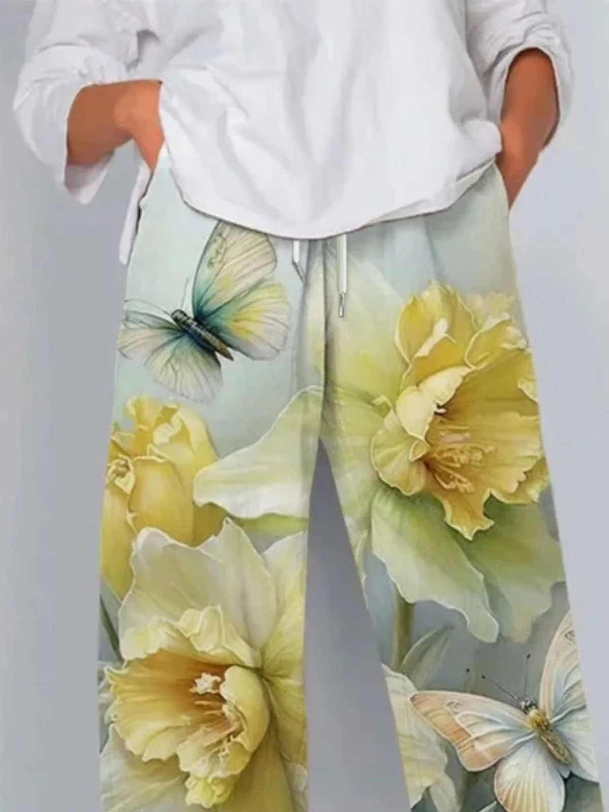 Lässig Geblümt Knöchelhose Hose