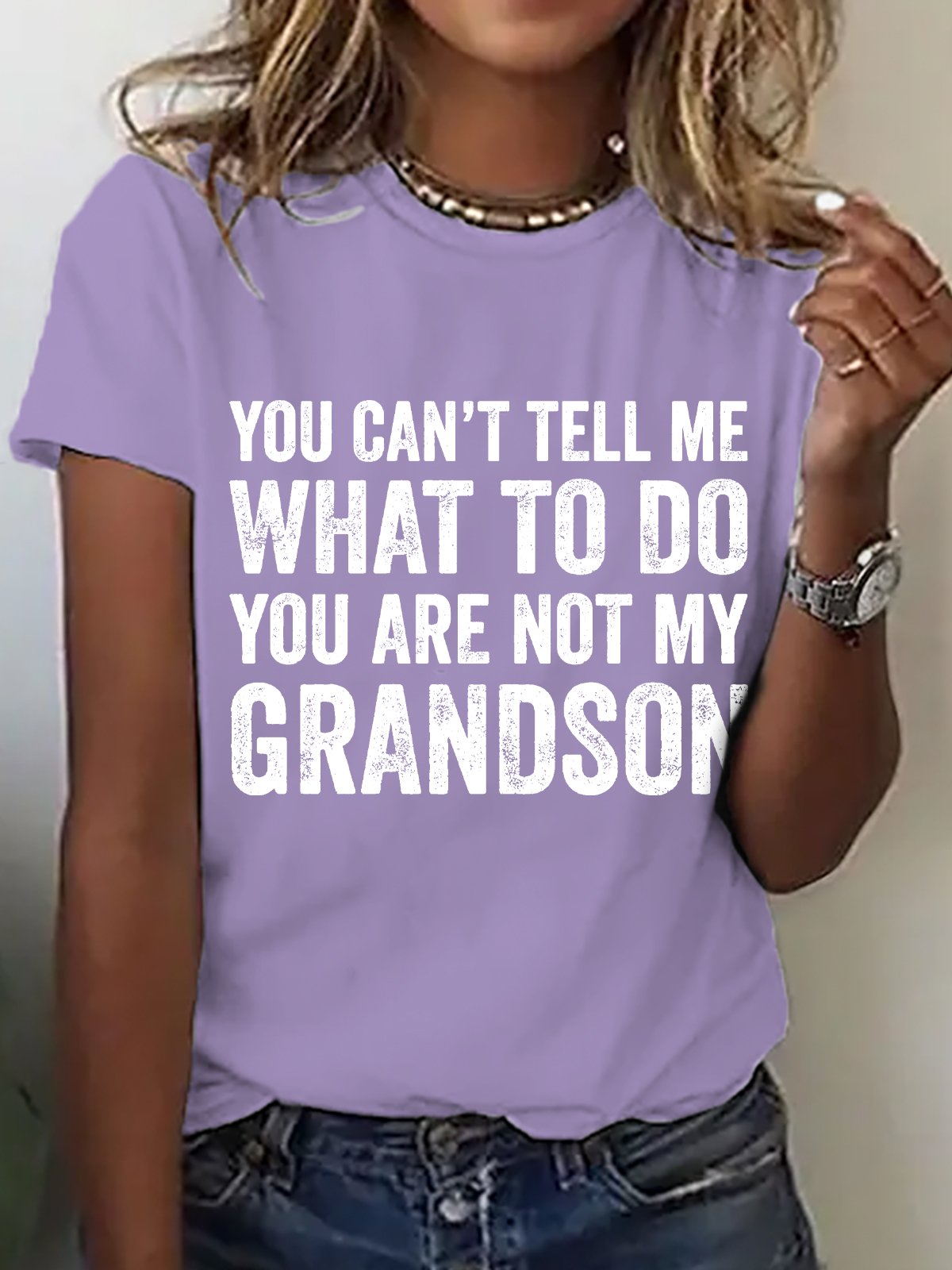 Lässig Textbriefe Rundhals Kurzarm T-Shirt