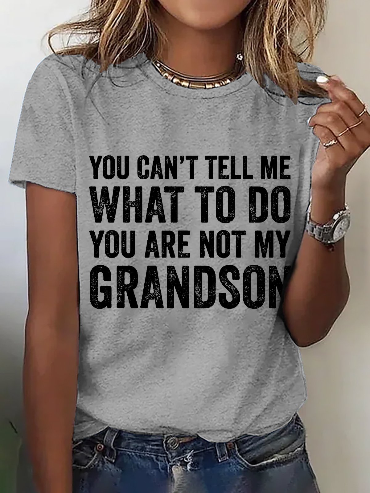 Lässig Textbriefe Rundhals Kurzarm T-Shirt