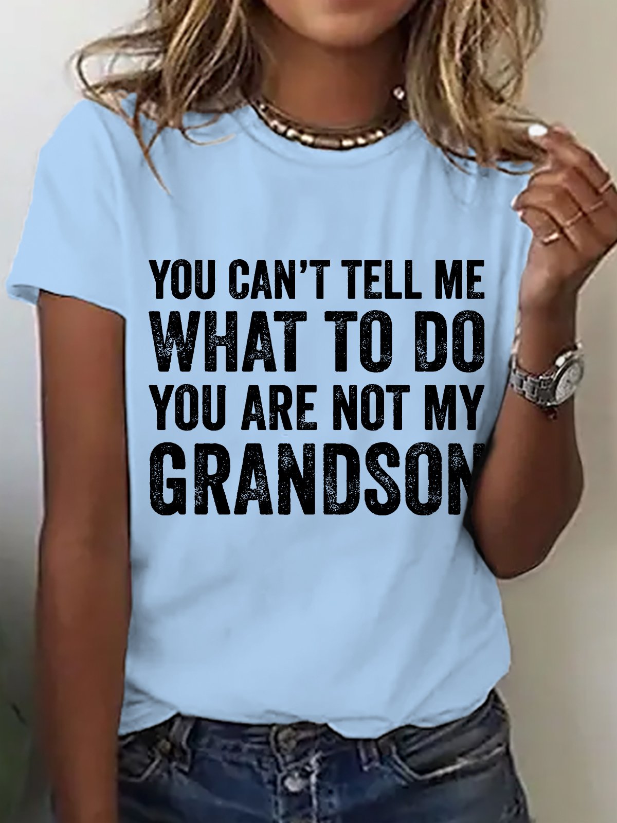 Lässig Textbriefe Rundhals Kurzarm T-Shirt