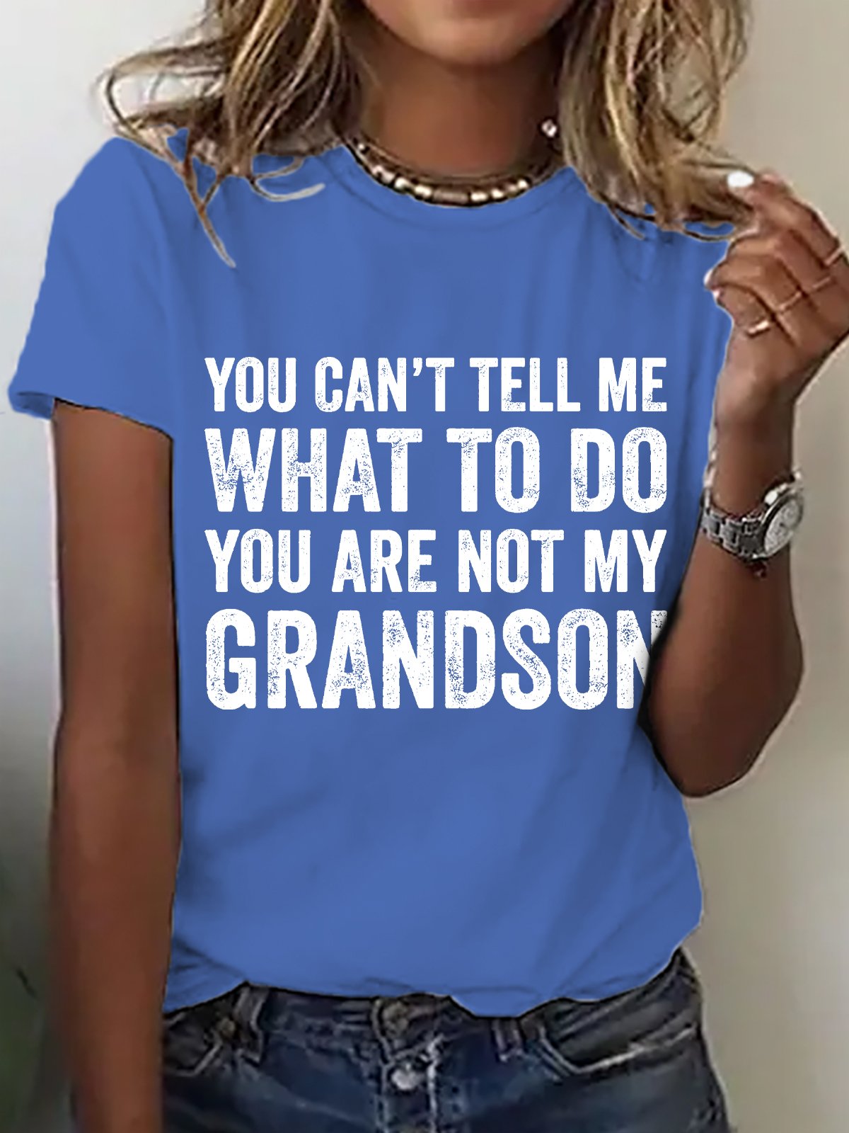 Lässig Textbriefe Rundhals Kurzarm T-Shirt