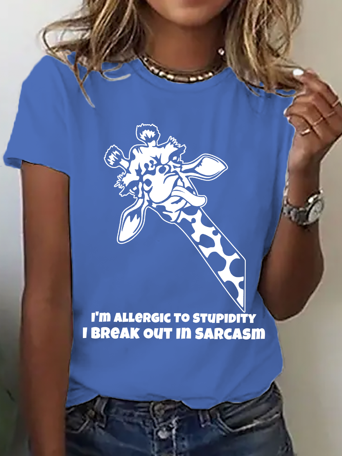 Lässig Tier Rundhals Kurzarm T-Shirt