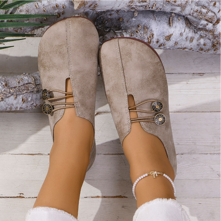 Lässig Unifarben Tragbar Slip On Flach Flache Schuhe Schnalle