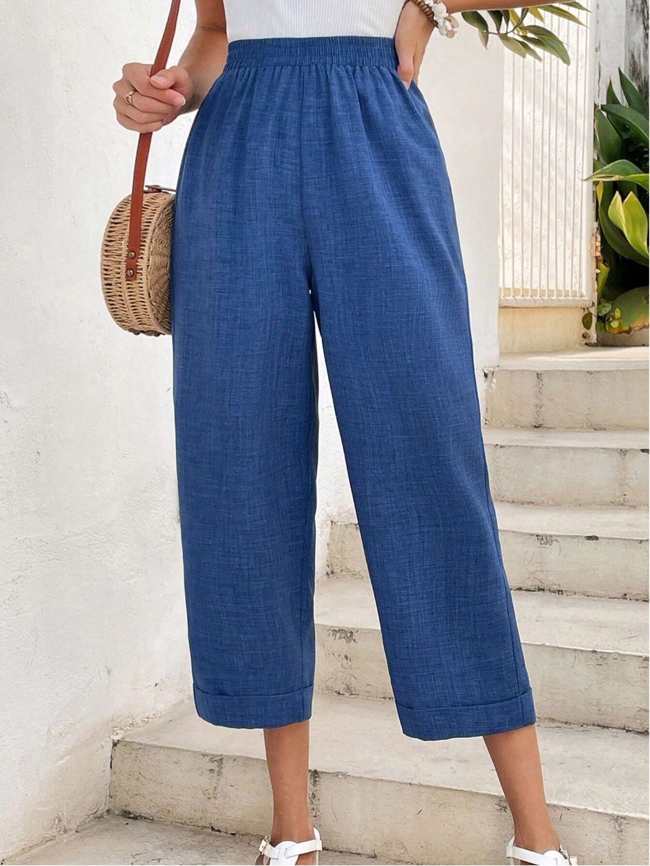 Damen Unifarben Knöchelhose Hose Lässig Frühling/Herbst Hose