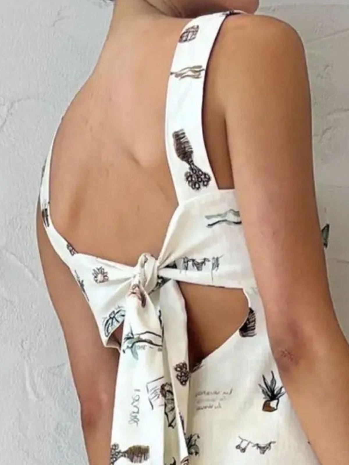Damen Malerei Sommer Kleid Spaghettiträger Gallus Tanktop A-Linien-Kleid