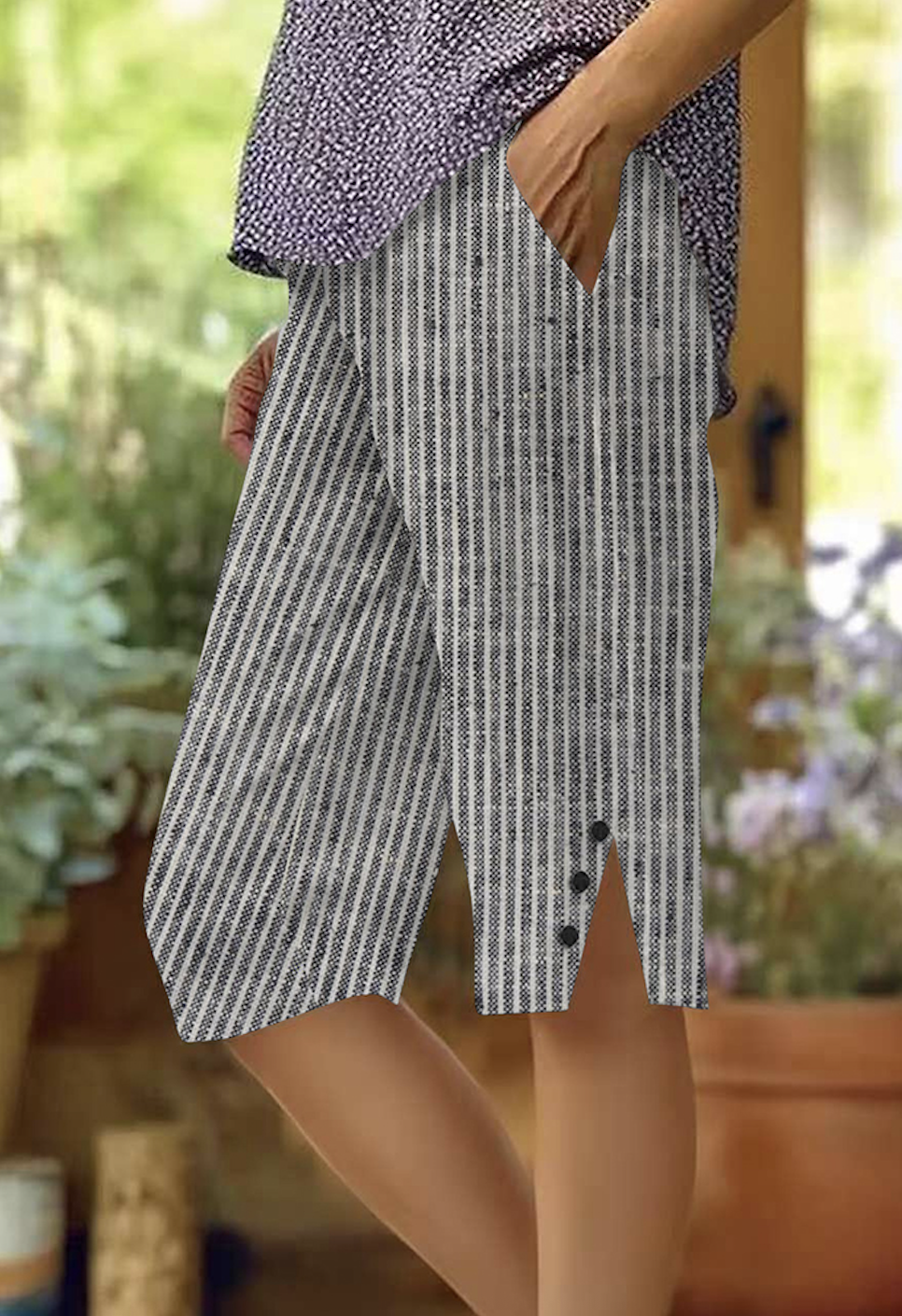 Damen Gestreift Fünfte Hose Hose Lässig Sommer Hose