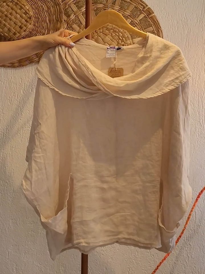 Schalkragen Halbarm Unifarben Regelmäßig Mikroelastizität Weit Bluse für Damen