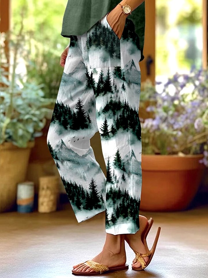 Damen Geblümt Lang Hose Lässig Frühling/Herbst Hose