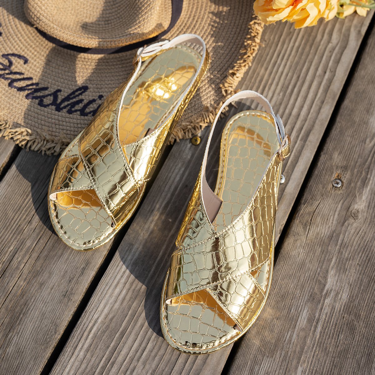 Lässig Unifarben Slip On Flach Rutschfest