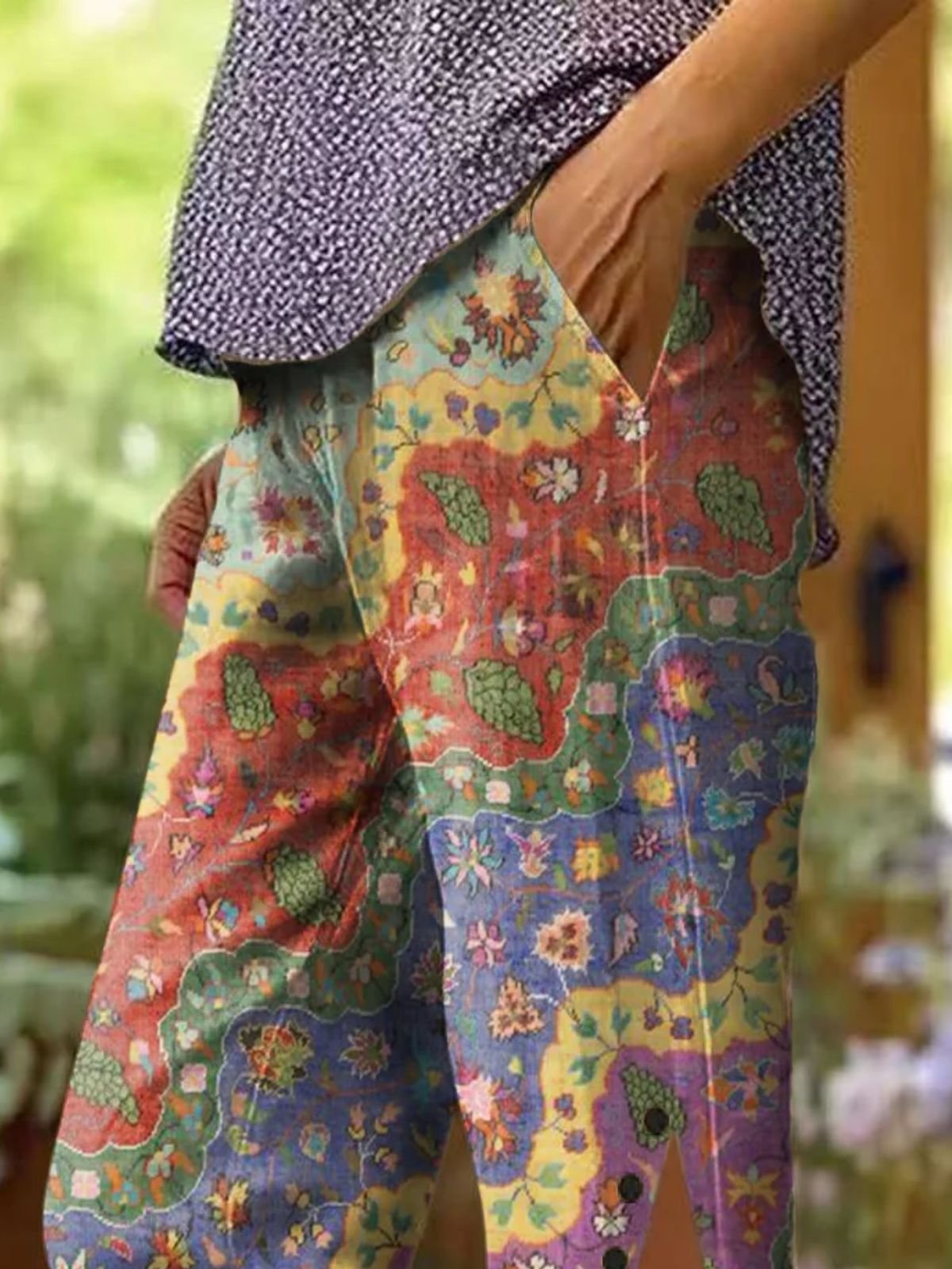 Damen Geblümt Fünfte Hose Hose Lässig Sommer Hose