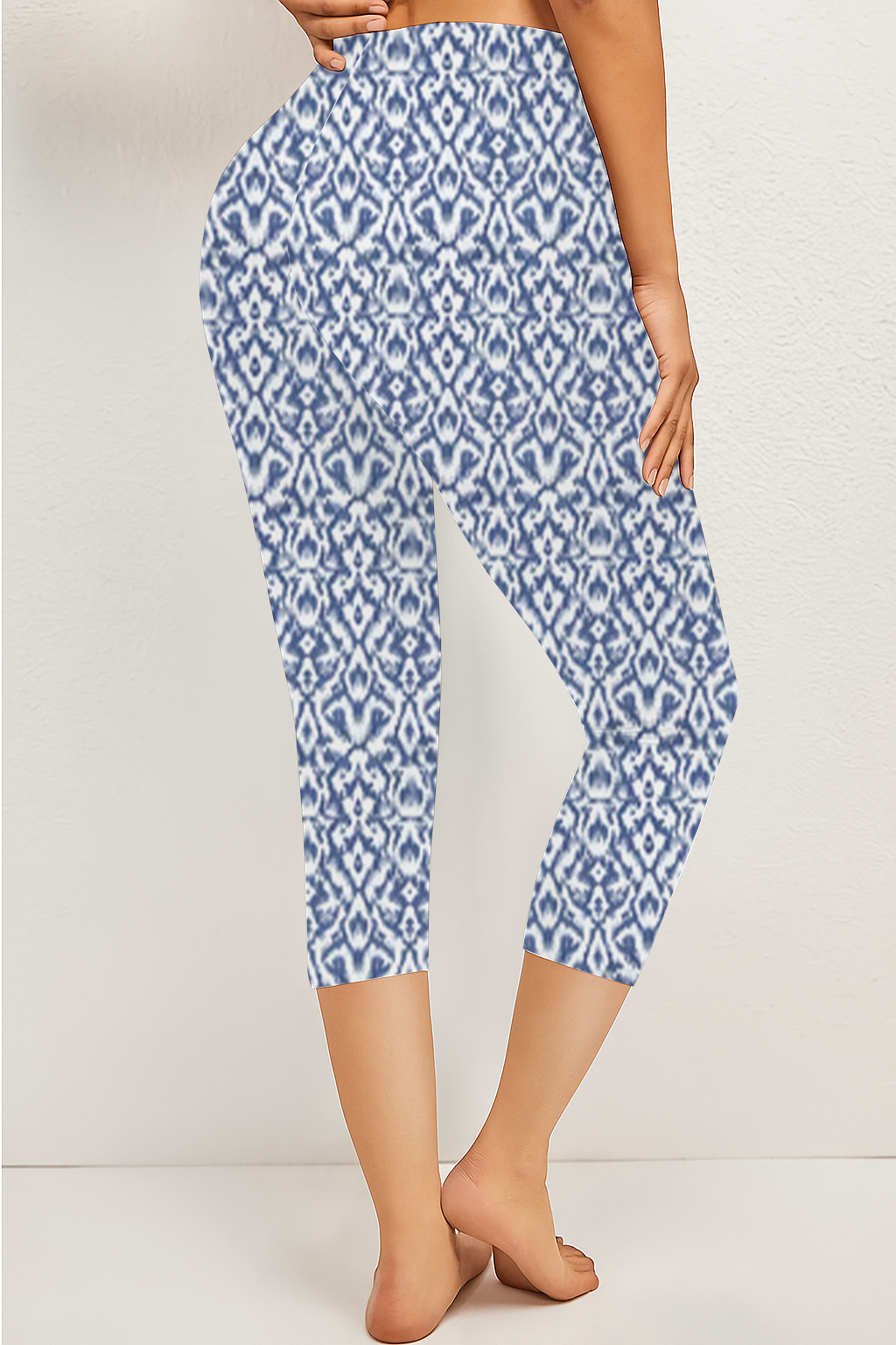 Lässig Geblümt Caprihosen Elastische Taille Print Hose