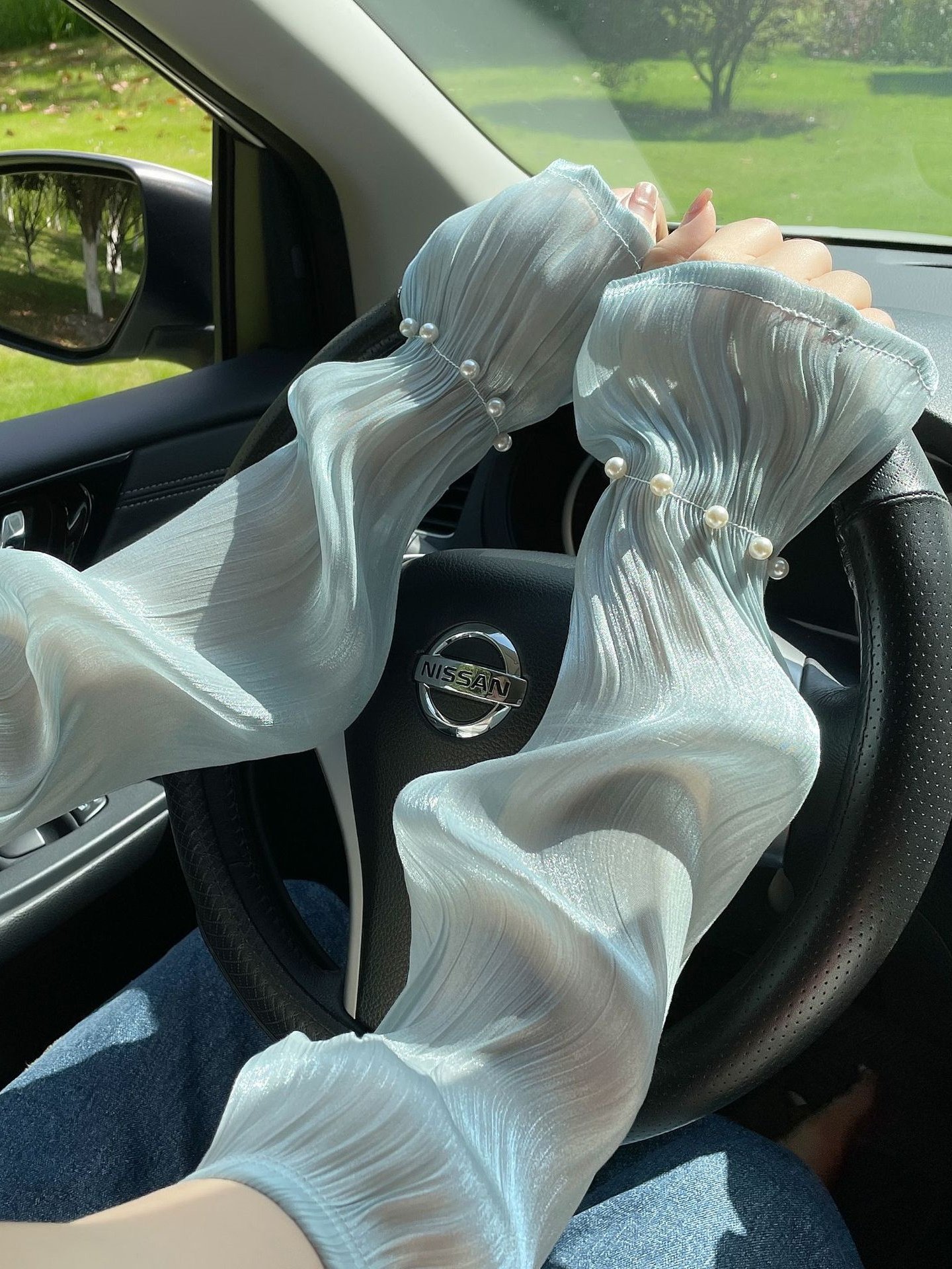 Outdoor Sonne Schutz Weit Ärmel für Damen Anti-Ultraviolett Arm Wachen Sommer Fahren Mesh Handschuhe Dünn Spitze Eis Ärmel